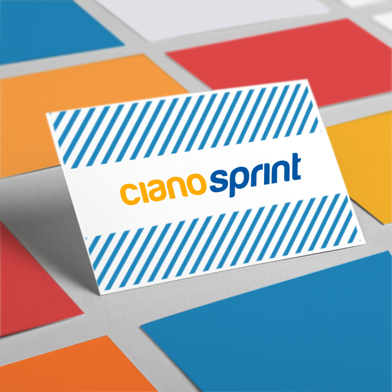 Biglietto da visita colorato con logo cianosprint